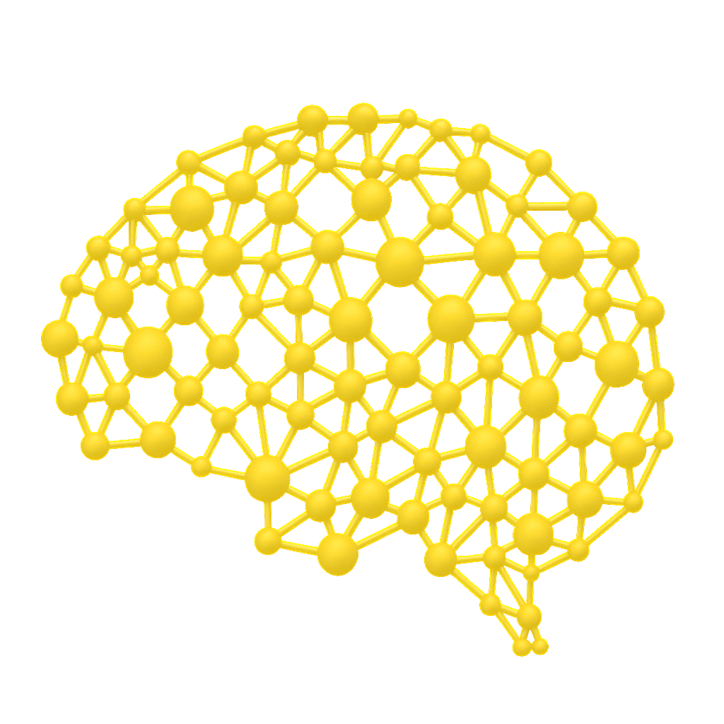 Neuronales Netz in Form eines Gehirns